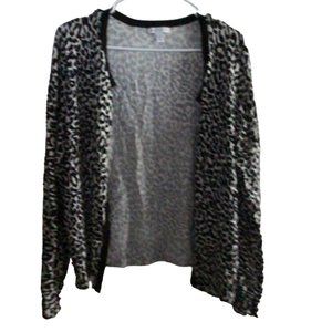 CHARTER CLUB ANIMAL PRINT CARDIGAN SIZE LARGE